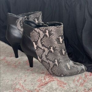 Wide Width Snake Print Ankle Bootie